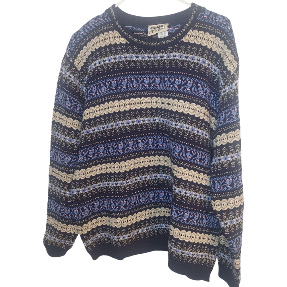 Vintage 90s  Unisex Northern Reflections Cotton Medium Weight Sweater Size L